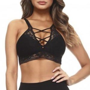 Lace Up Bralette - Black
